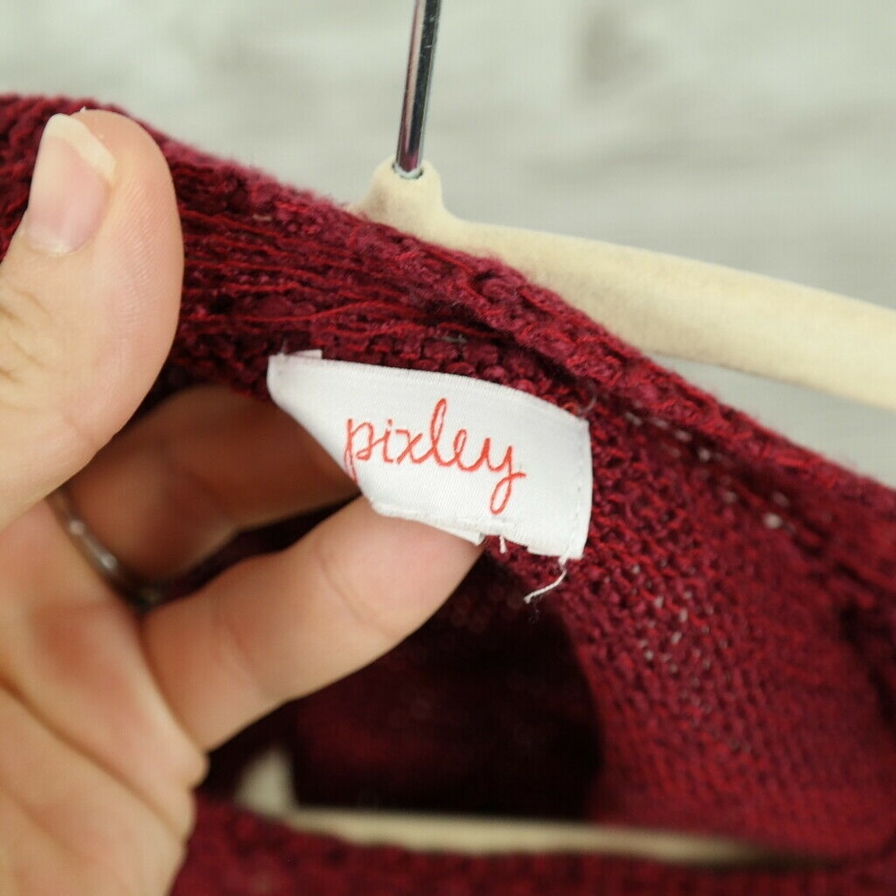 Stitch Fix Pixley Sweater Burgundy Beige Striped - Picture 4 of 5